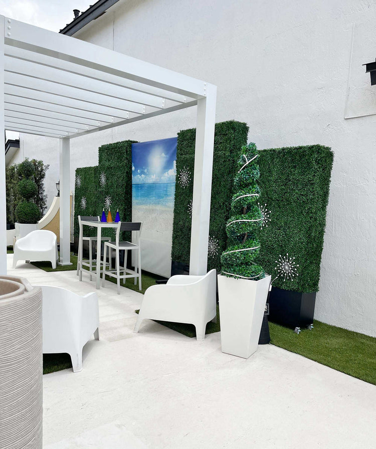 Artificial Hedge Wall with Planter Box and Caster - AGPL Hedge