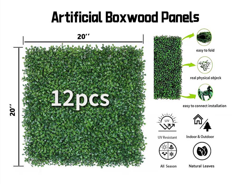 Premium Artificial Boxwood Panels - High-Quality Greenery Backdrop - AGPL Hedge