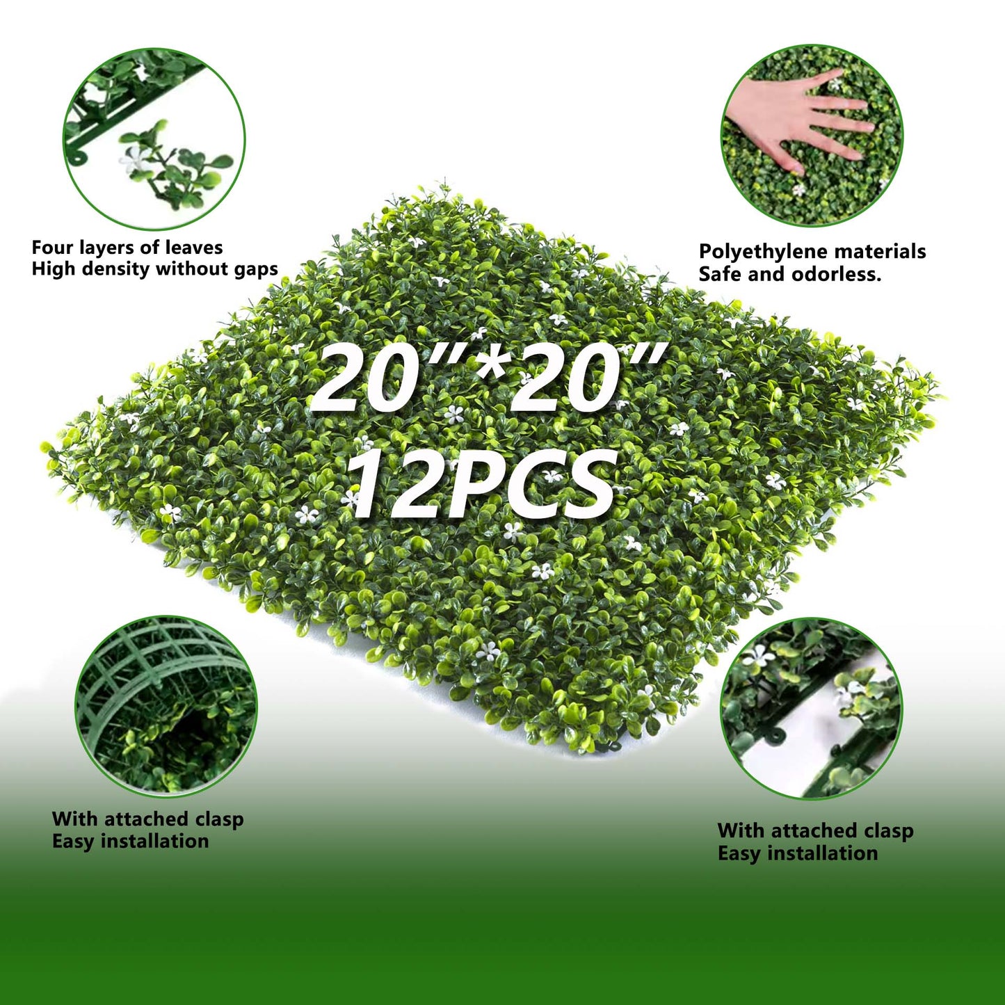 Green Wall Panels - Artificial Plant Wall for Indoor and Outdoor Use - AGPL Hedge