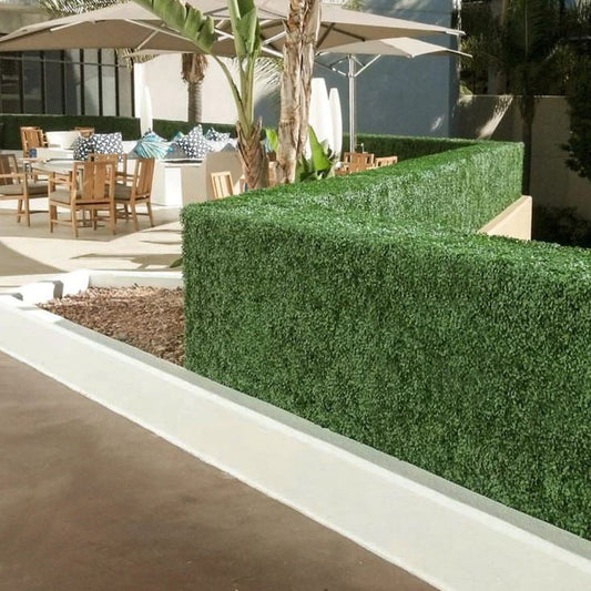 How can you keep your artificial hedges bright outdoors