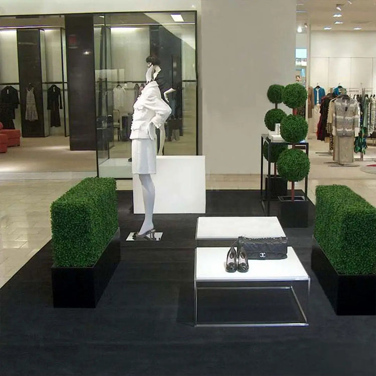 hedge wall with planter