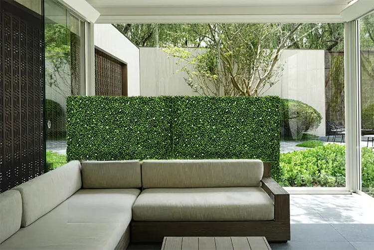 Artificial hedge with small white flowers - AGPL Hedge 