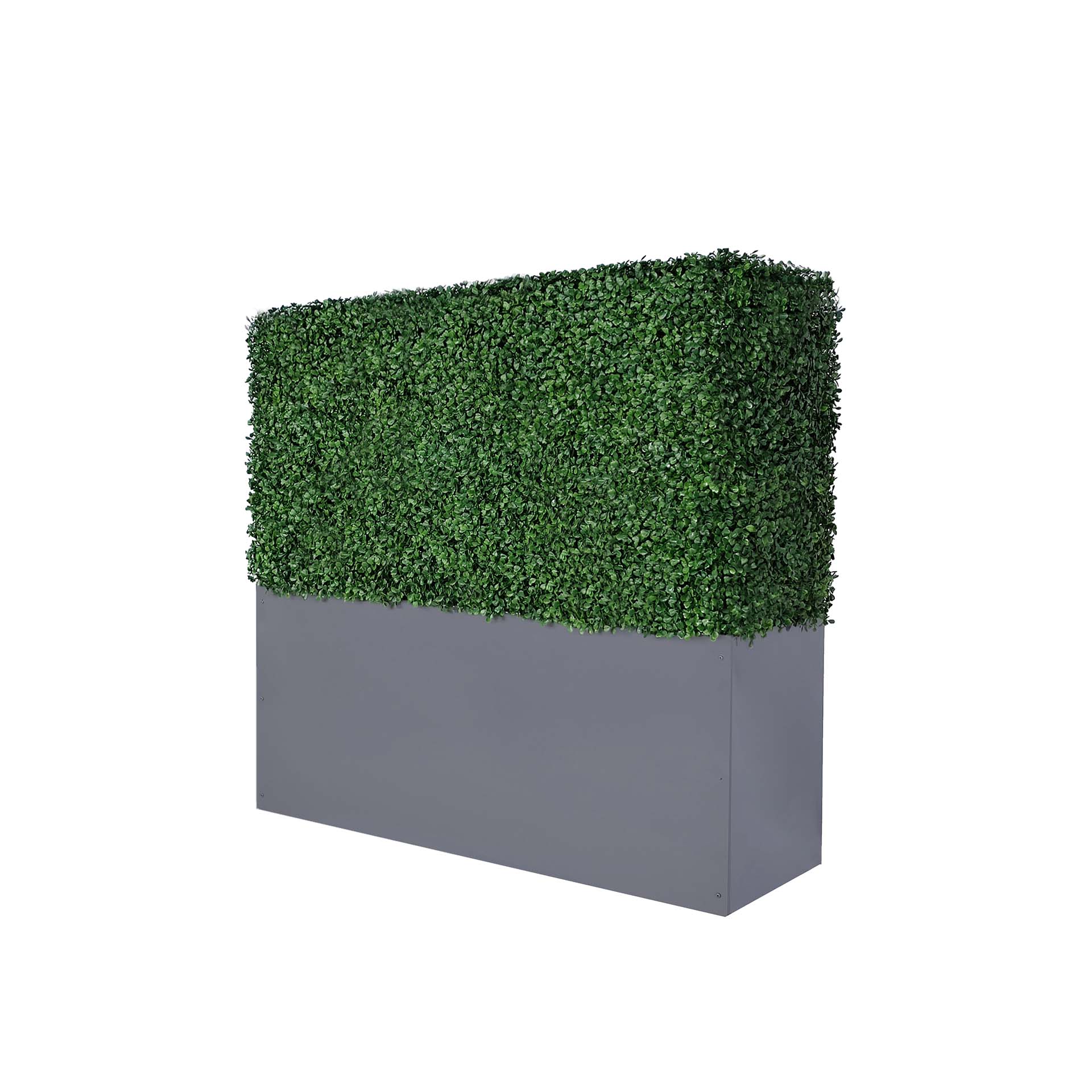 Artificial Boxwood Hedge Wall with Gray Color Planter - AGPL Hedge 