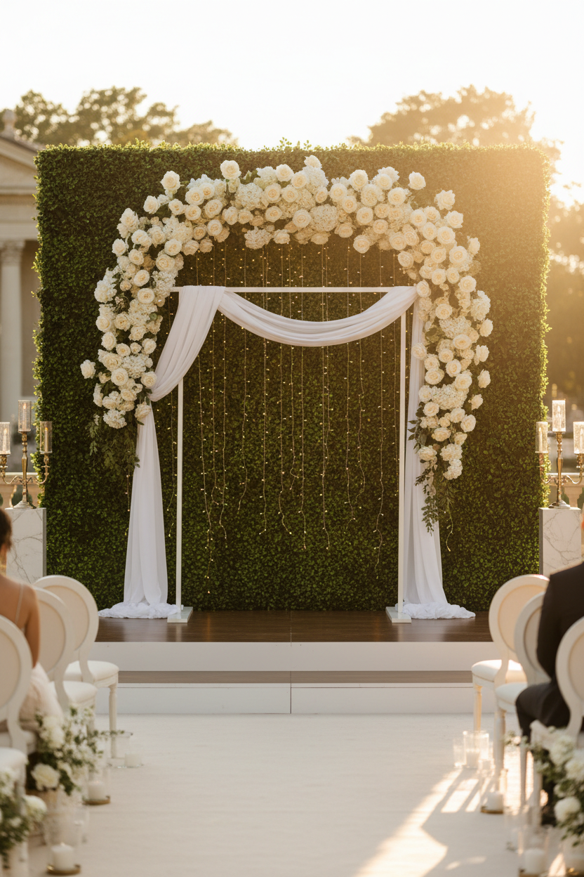 3D Hedge Panel Wedding Backdrop