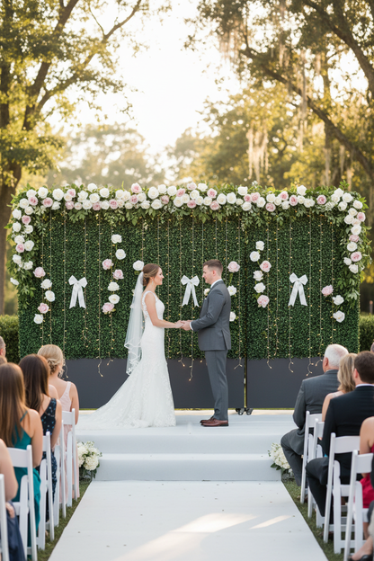 Wedding Backdrop Wall - 79H Gray Planter Hedge