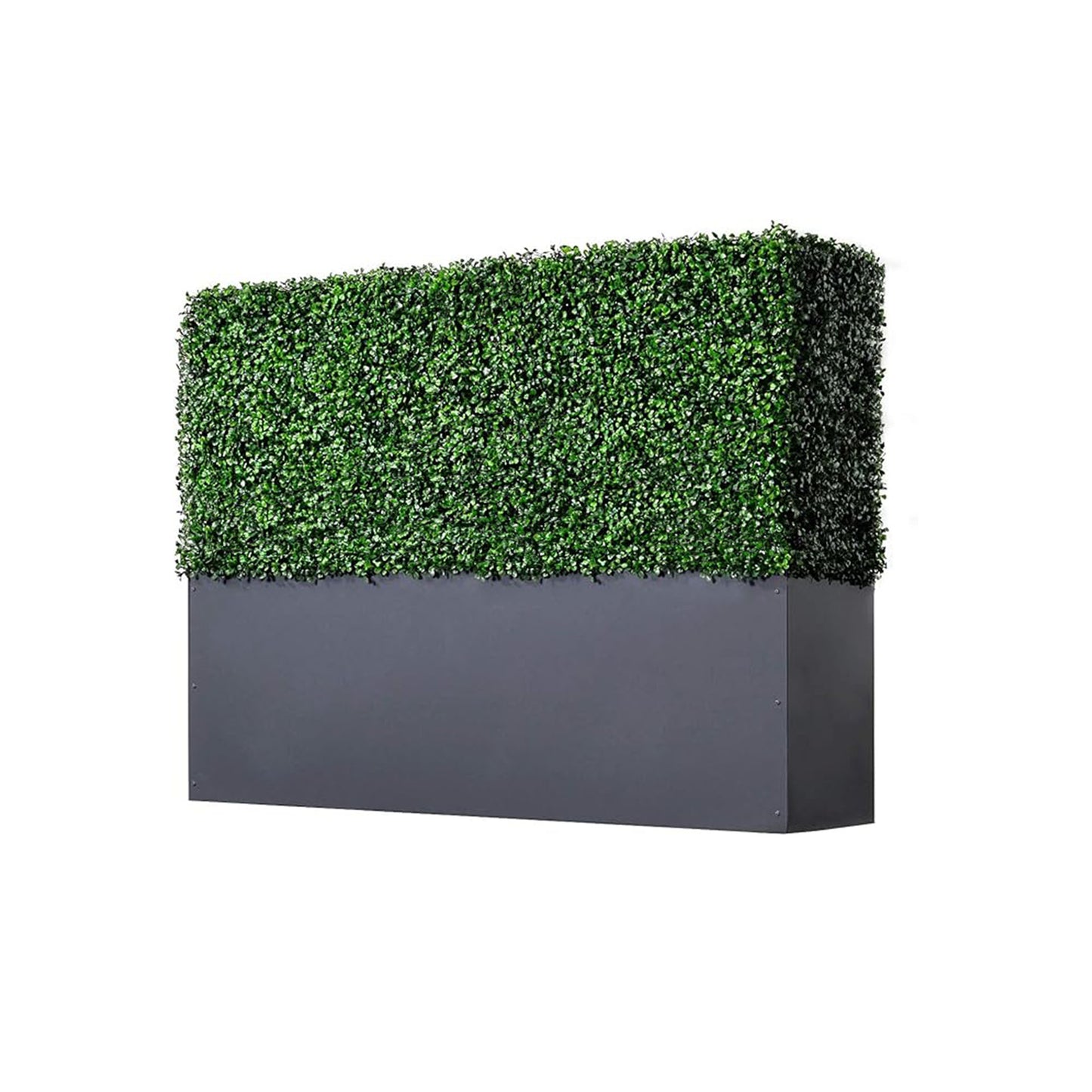 Artificial Boxwood Hedge Wall with Gray Color Planter - AGPL Hedge 