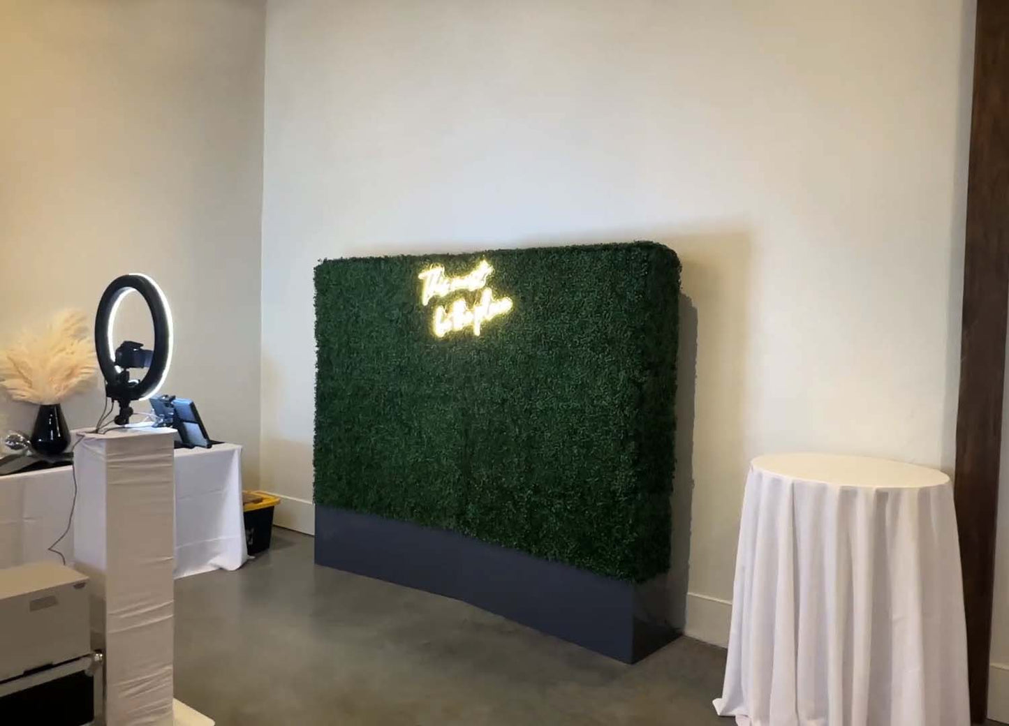 Artificial Boxwood Hedge Wall with Gray Color Planter - AGPL Hedge 