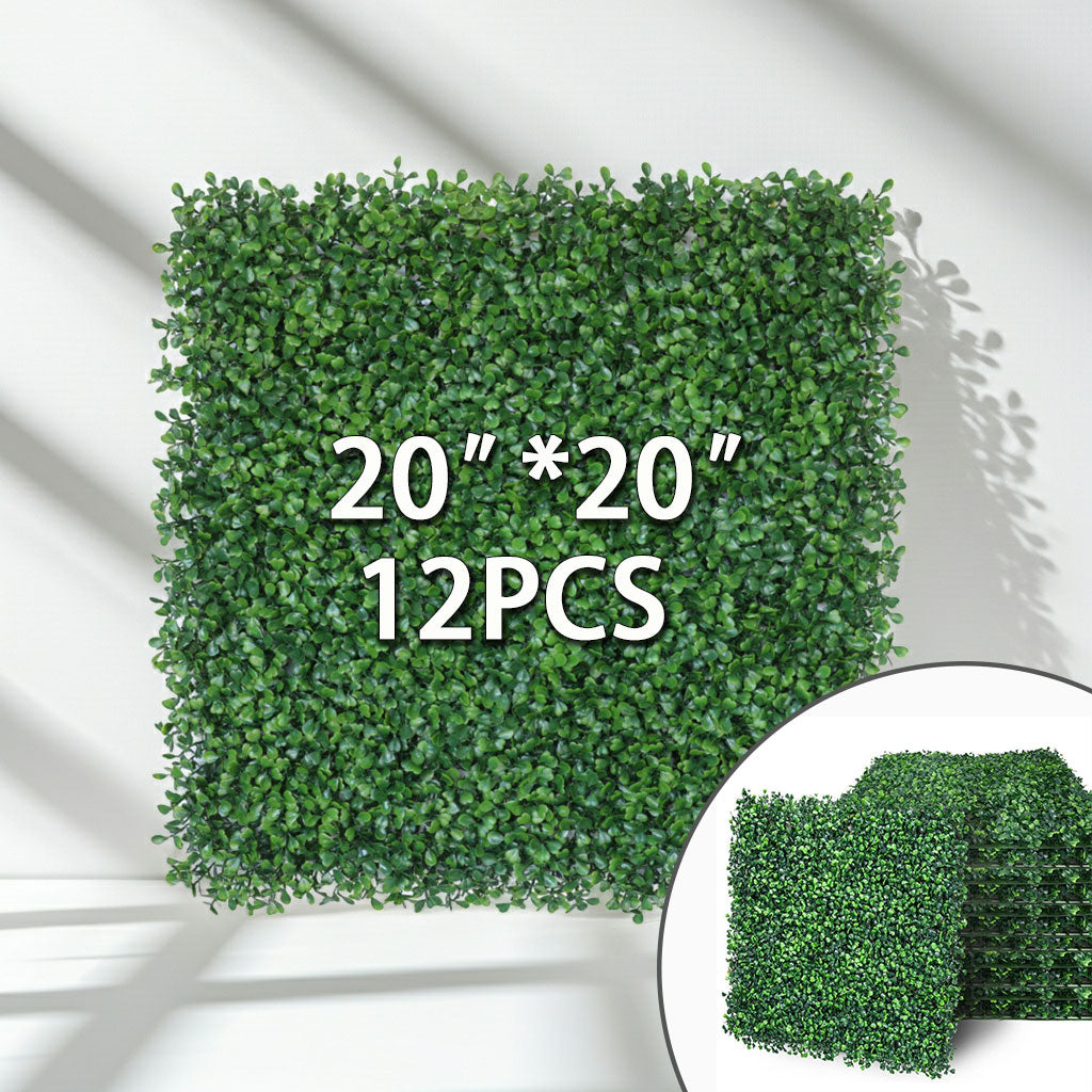 Artificial Boxwood Panels - Premium Greenery Backdrop (12 Pack)